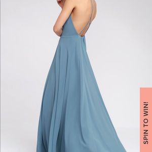 lulus Slate Blue Maxi Dress